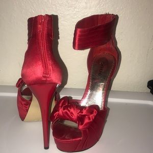 Satin bow sandals
